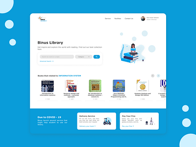 Redesign Binus Library binus landingpage library uiux website website design