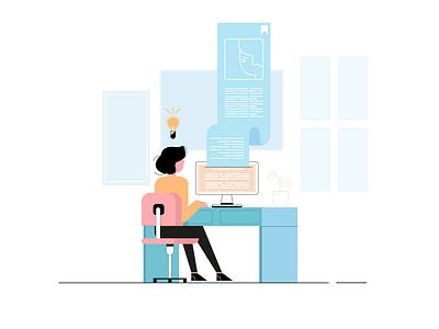 Copywriter Girl Illustration design flat illustration minimal