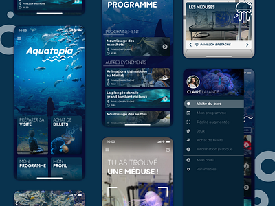 Application concept for an aquarium app design application aquarium concept graphic design interface mobile mockup