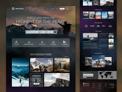 MounTours; A Tourism Website UI Concept himalayas kathmandu mountains nepal nepali nepali design tourism tourists tours travel trek trekking ui uiux website