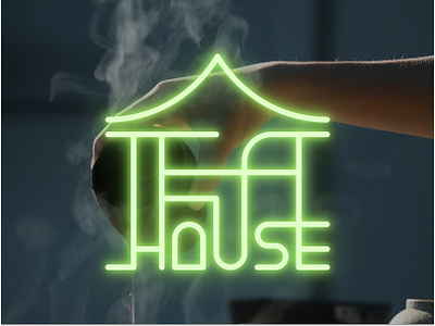 Logo design and LED neon for Tea house branding design graphic design illustration logo neon typography vector