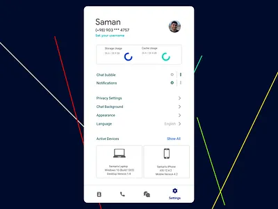 Settings Page - Daily UI #7 android app branding chats design facebook ios messaging messanger mobile settings social network telegram ui whatsapp