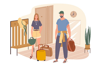 Summer Travel Web Concept 3d animation 3d art 3d character 3d illustration banner cartoon concept design elements flat graphic illustration page people place sticker travel vector web website