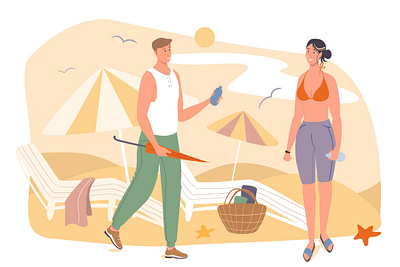 Summer Travel Web Concept banner cartoon concept design elements flat graphic illustration people place sticker summer vector web website