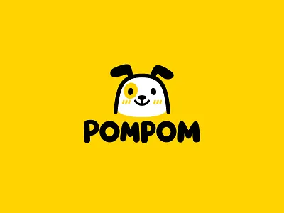 Pompom branding character cute design dog logo logotype mascot pet puppy shop vet