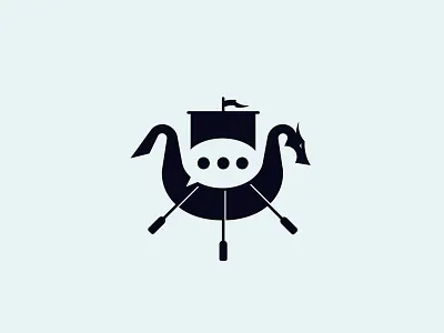 Drakkar chat logo branding chat cloud drakkar emblem graphic design illustration logo logotype scandinavia symbol