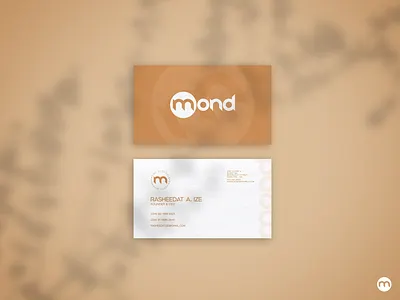 Mond Apparels Business Card brand identity branding brown business card design graphic design icon illustrator logo minimal mockup photoshop stationery vector