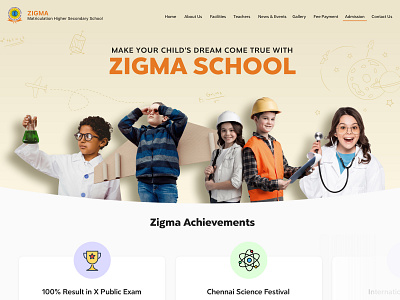 School Landing Page 2d admission branding class clean design education kids landing landing page mockup school teacher ui ux web design website website design