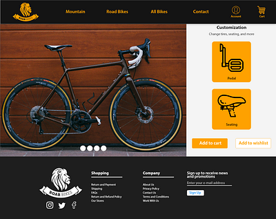 Roar Bikes Customization Page adobe xd bikes design roar roar bikes ui ui design ui ux ui ux design