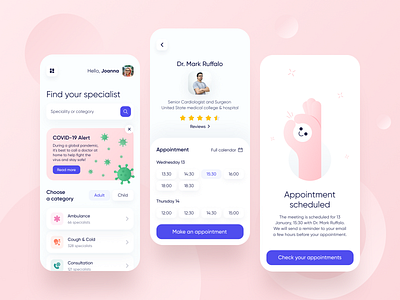 Medical service - Mobile app app app design covid health care interface medic medical medical care medicine mobile mobile app design mobile ui ui ux