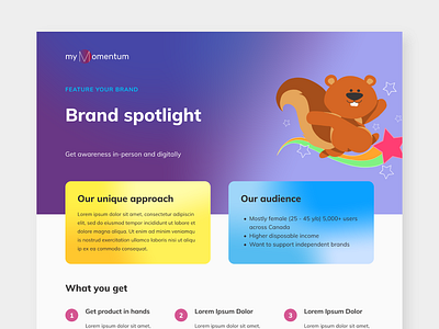 MyMomentum - One Pager Webpage branding character design graphic design illustration vector illustration