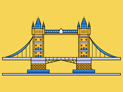 Tower Bridge, London Illustration bridge building design england famous graphic design holiday icon illustration illustrator landmark logo modern monument tower tower bridge travel travelling vector vector art