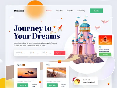 Travel Agency Website home page landing page web web page webdesign website website design