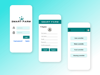 Smart Farm Mobile Application (Before) adobe xd design final year group project mobile app smart farm ui uiux ux