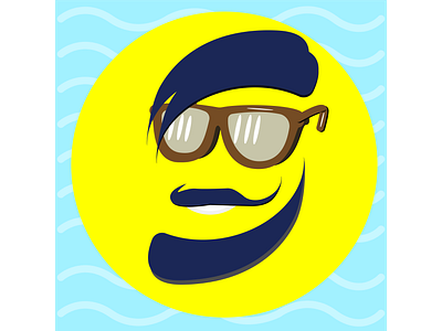 Rich colors of summer adobe beard colors design dribbble glasses illustrator sea sky summer summer mood sun sunglasses the clouds