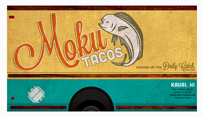Moku Taco Food Truck adobe illustrator fish illustration fish logo food truck graphic design hawaii illustration kauai logo taco typography vector