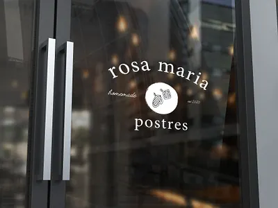 Rosy's Desserts Coffee Shop Mock-up branding design graphic design illustration logo