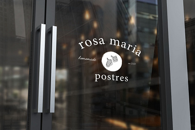 Rosy's Desserts Coffee Shop Mock-up branding design graphic design illustration logo