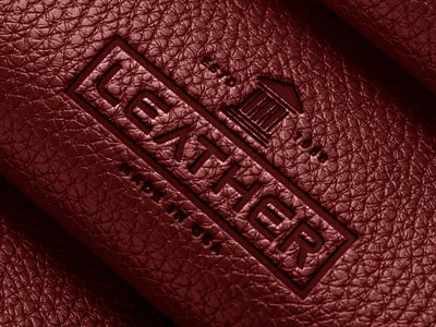 Leather Debossed Logo Mockup - V2 3d 3d text 3dmetal 80s animation branding design designposter graphic design illustration leather light logo logo text monogram motion graphics
