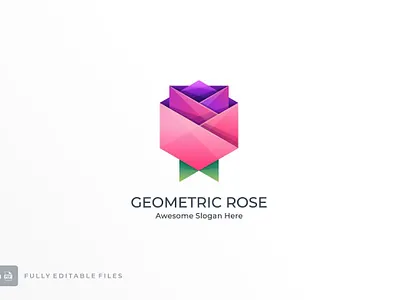 Geometric Rose Color Logo Template 3d 3d letter abstract animation branding concept creative design geometric graphic design illustration logo motion graphics rose ui vector