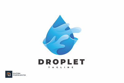 Droplet Water - Logo Template 3d 3d letter abstract animation branding concept creative design graphic design illustration logo motion graphics splash ui vector water