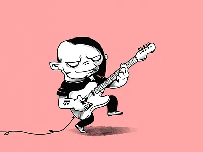 Rock'n'Troll! characters guitar illustration monochrome music rock troll