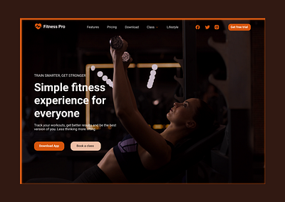 Landing page for fitness webpage! Daily UI - Day 3 figma fitness landing page