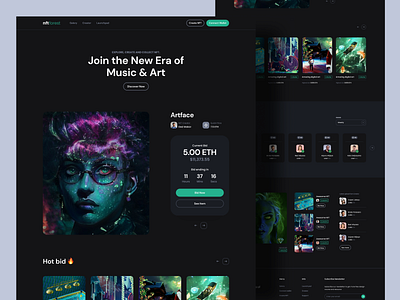 NFT Marketplace Exploration clean cryptocurrency design desktop ethereum financial fintech landing page marketplace nft simple ux