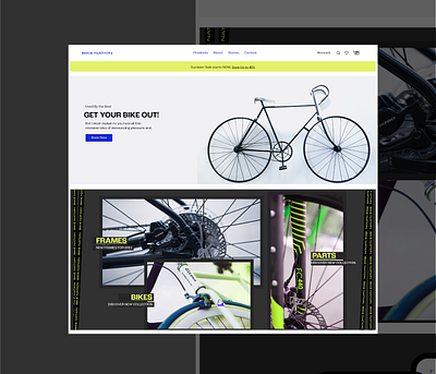 BIKE SHOP WEB adobe xd branding design ecommerce logo ui design vector web