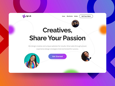 Creative Collab App Landing Page Design above the fold branding button clean colour design gradients graphic design hero hero section illustration landing page minimal ui user ux vector vibrant web web design