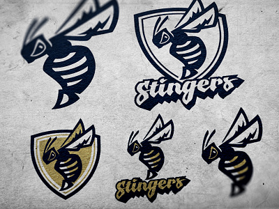 Stingers New Logo bee branding design football logo mascot sports yellow jacket