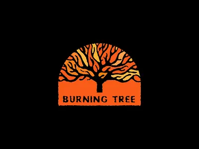 Burning Tree color burn fire forest logo nature texture tree
