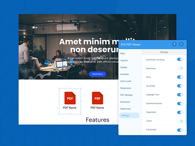 WIX PDF Viewer plugin app design branding plugin ui ux wix wix pdf viewer wix plugin
