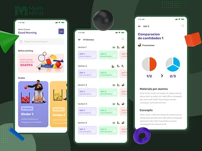 Math Mind app design children maths class design maths school app ui ux