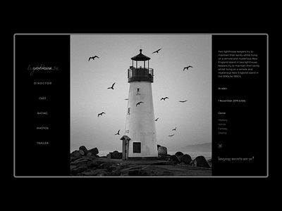 The Lighthouse · [website concept] dark design film graphic design lighthouse minimal minimalist modern movie typography ui ux webdesign