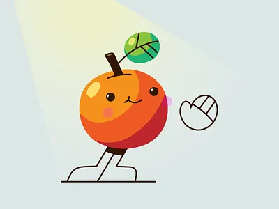 Apple a day apple character character design doctor drawing editorial fruit hand drawn happy illustration illustrator light medical minimal sun vector