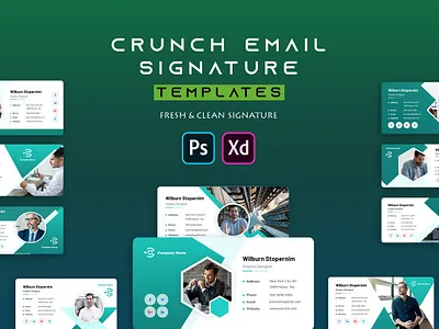 Crunch | Email Signature Template By Websroad adobexd business creative design email emailtemplate esignature footer message outlook sign signature signatures stationary xd