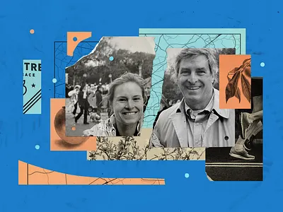 Peachtree Race collage editorial illustration georgia illustration running