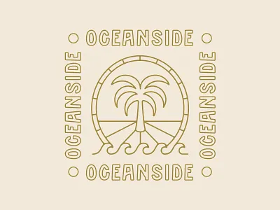 Beach Badge apparel design badge design beach design california hawaii ocean oceanside palm tree palm tree logo retro badge shirt design sun vintage vintage design vintage logo vintage type waves