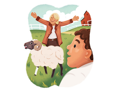 Country Vet III animal barn children country farm farmer illustration sheep vet