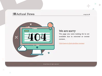 Design a 404 page, for a news station website 365challenge 404 404 page error 404 news website ui web design webdesign