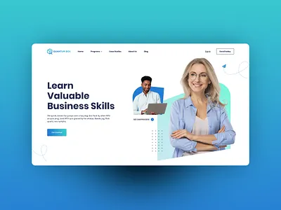 Quantum Box Website UI banner banner design branding design graphic design illustration logo ui ui design we web design website