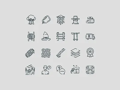 Rope.com Icon Set climbing collection custom iconography icons illustration outdoors rope