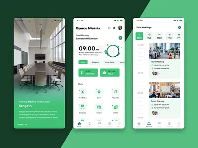 Space Matrix app app design design meeting app office office app ui ux