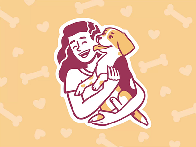 Girl and Dog dog friends gif girl illustrations illustrator love merkulove procreate sketch speedpaint vector yellow