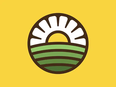 Rolling Along Farms agriculture branding farm farming flower identity land logo logo mark soil sun thick lines