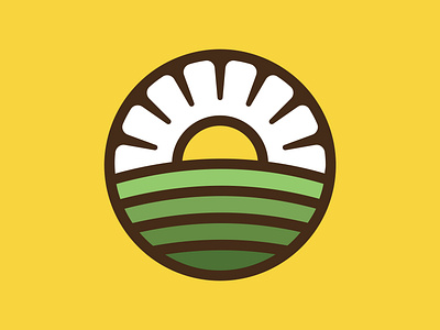 Rolling Along Farms agriculture branding farm farming flower identity land logo logo mark soil sun thick lines