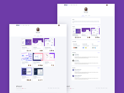 Bulkit profile views branding bulma clean design illustration landing page modern profile ui web design webdesign