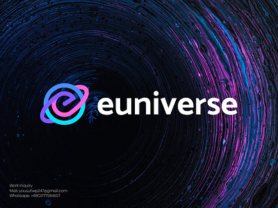 Euniverse Logo Design | Space/Earth Logo Concept app icon brand identity branding designer earth flat innovation logo logo design logomark logotype metaverse minimalist logo modern logo space symbol technology unique vector web3