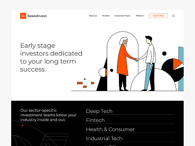 Speedinvest Home Page brand identity branding identity design illustration landing page logo design web deign webflow website